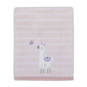 Parents Choice Walmart Pink Striped Llama Alpaca Plush Baby Blanket New